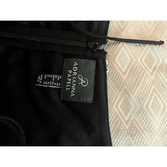 Adrianna Papell Women’s 14 Black Floral Spaghetti Strap Mini Dress - Picture 8 of 8